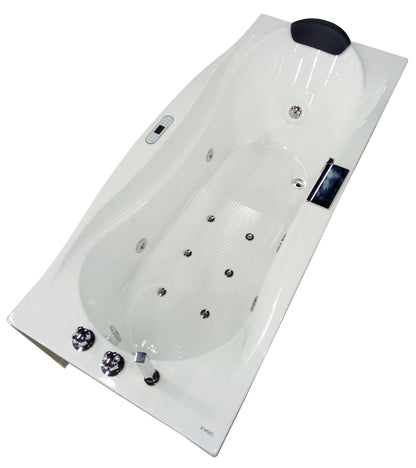 EAGO AM189ETL-R 6 ft Left Drain Acrylic White Whirlpool Bathtub w Fixtures