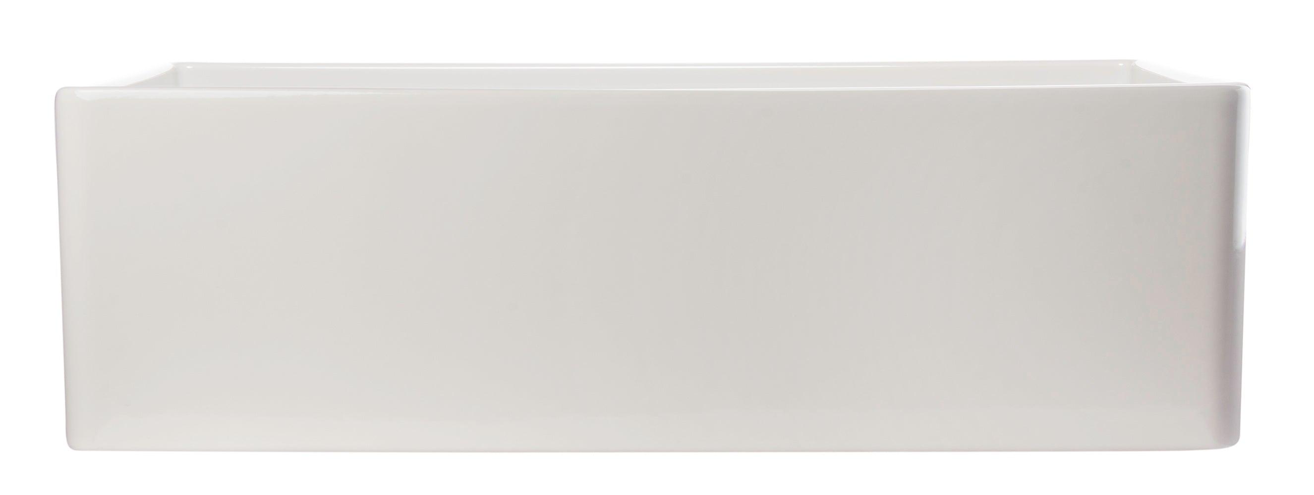 ALFI brand AB533-W 33" White Smooth Apron Single Bowl Fireclay Farm Sink