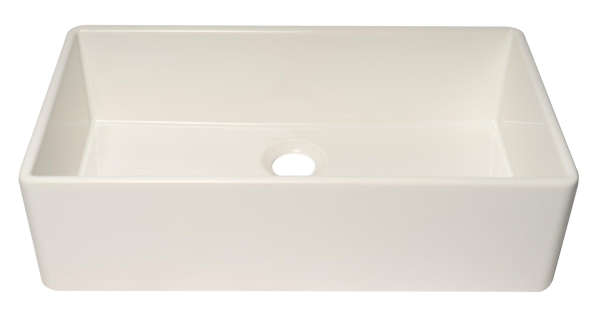 ALFI brand AB536-W White 36" Smooth Apron Single Bowl Fireclay Farm Sink
