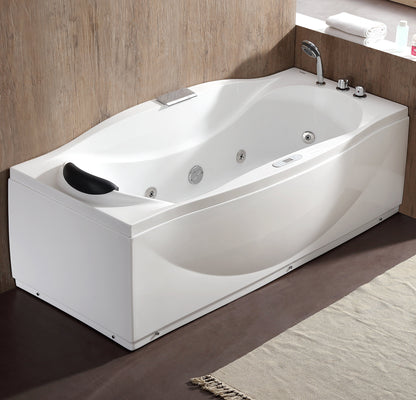 EAGO AM189ETL-R 6 ft Left Drain Acrylic White Whirlpool Bathtub w Fixtures