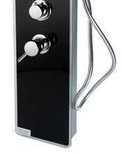 Load image into Gallery viewer, ALFI brand ABSP55B Black Glass Shower Panel with 2 Body Sprays and Rain Shower Head