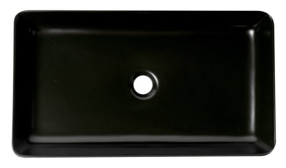 ALFI brand ABC902-BM Black Matte 24" Modern Rectangular Above Mount Ceramic Sink