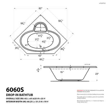 Atlantis Whirlpools Sublime 60 x 60 Corner Air Jetted Bathtub