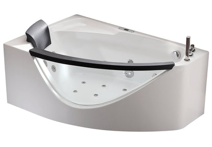 EAGO AM198ETL-R 5 ft Clear Rounded Right Corner Acrylic Whirlpool Bathtub