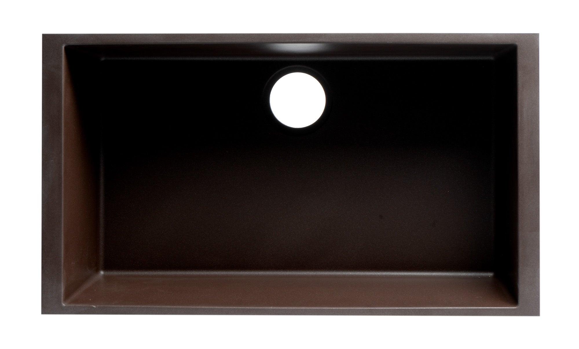 ALFI brand AB3020UM-C Chocolate 30" Undermount Single Bowl Granite Composite Kitchen Sink