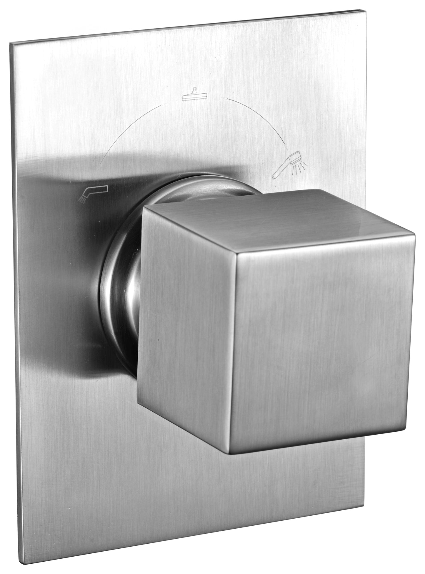 ALFI brand AB9209-BN Brushed Nickel Modern Square 3 Way Shower Diverter