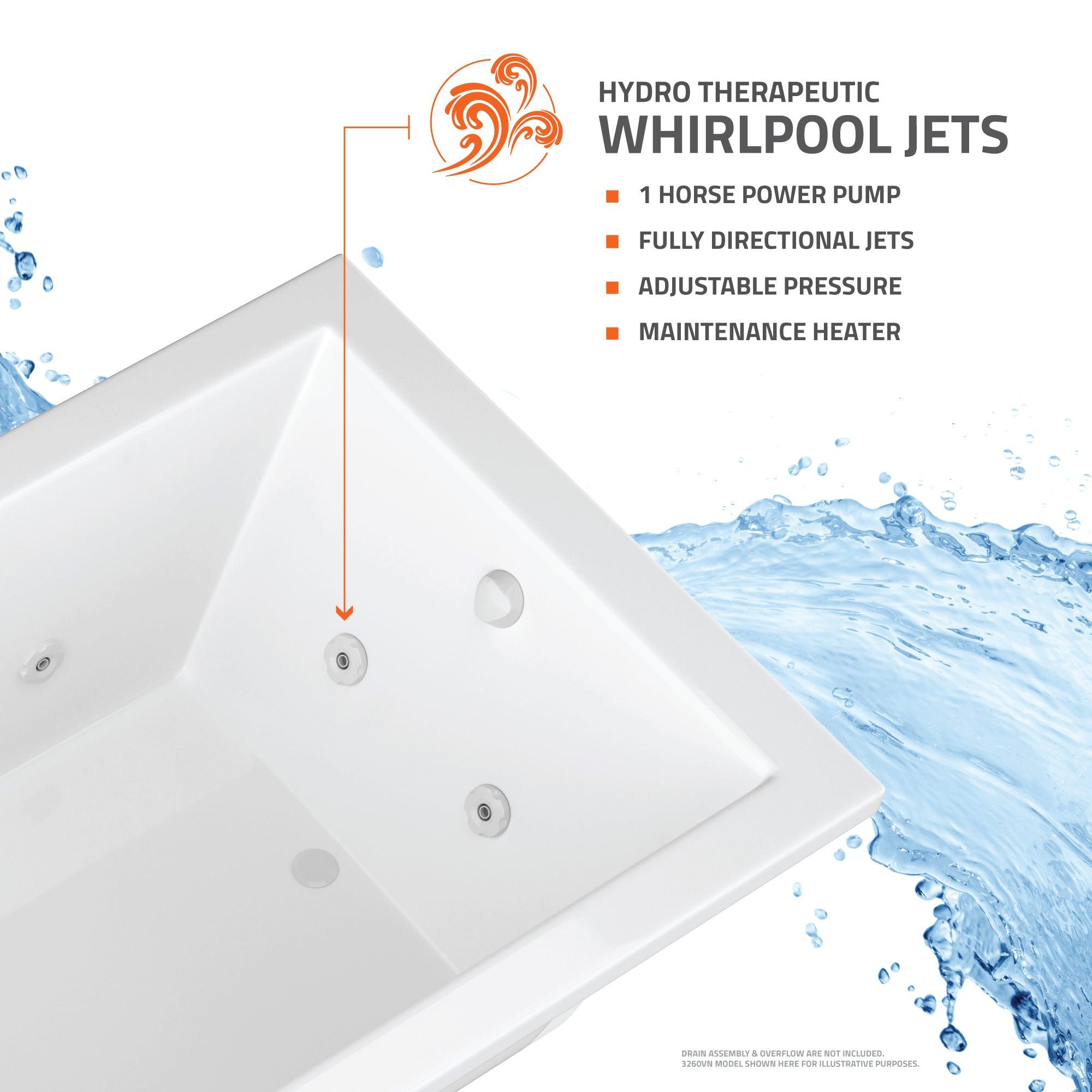 Atlantis Whirlpools Polaris 42 x 72 Rectangular Whirlpool Jetted Bathtub
