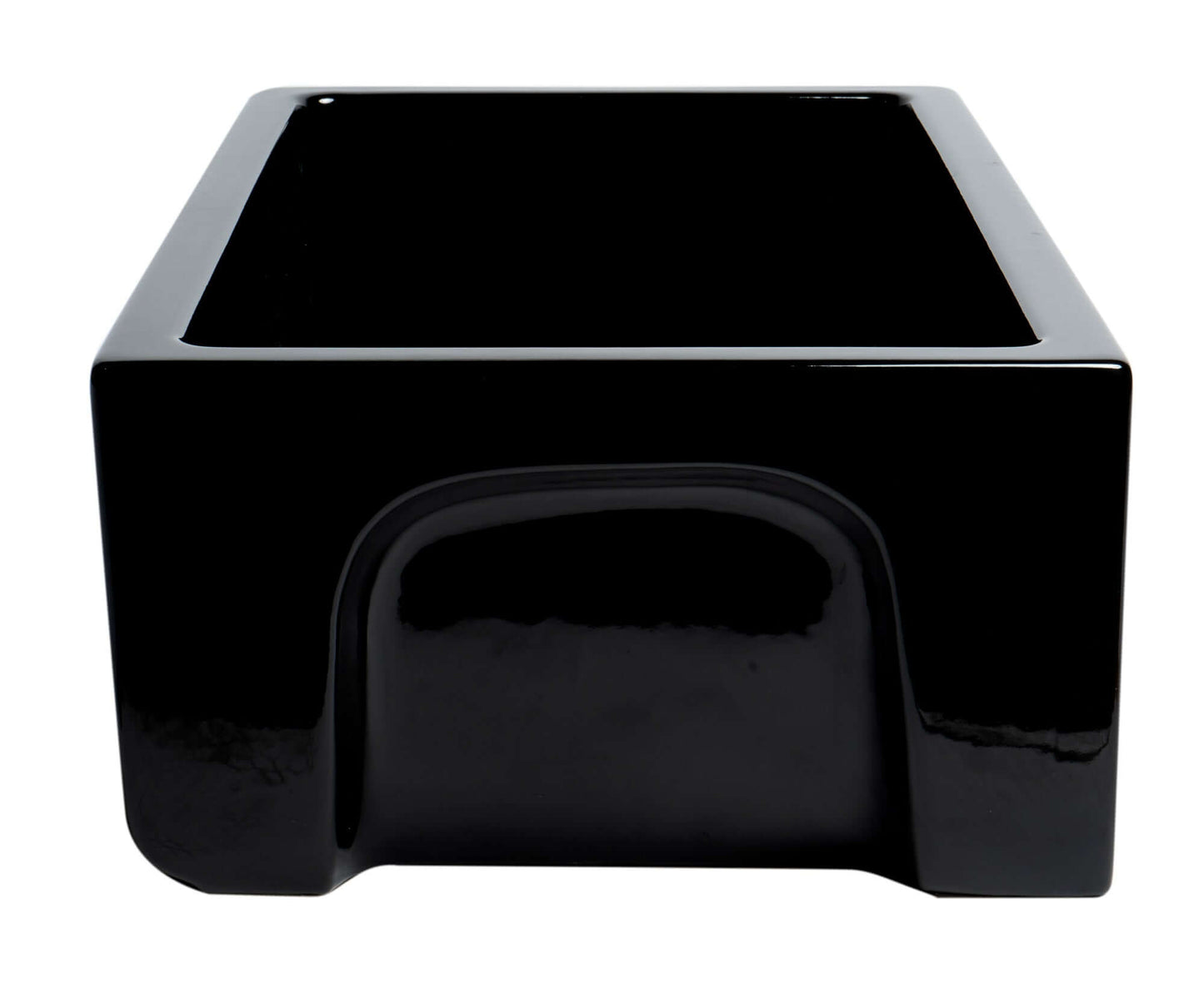 ALFI brand AB3018HS-BG 30" Black Gloss Reversible Smooth / Fluted Single Bowl Fireclay Farm Sink