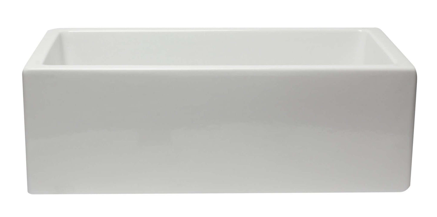 ALFI brand AB3018HS-W 30 inch White Reversible Smooth / Fluted Single Bowl Fireclay Farm Sink