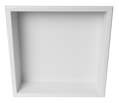 ALFI brand ABNC1616-W 16" x 16" White Matte Stainless Steel Square Single Shelf Bath Shower Niche