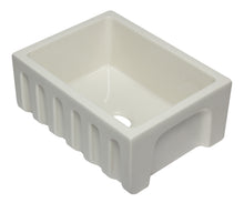 Load image into Gallery viewer, ALFI brand AB2418HS-B 24 inch Biscuit Reversible Smooth / Fluted Single Bowl Fireclay Farm Sink