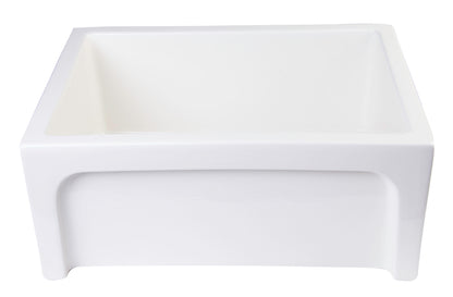 ALFI brand AB2418ARCH-B  24" Biscuit Arched Apron Thick Wall Fireclay Single Bowl Farm Sink