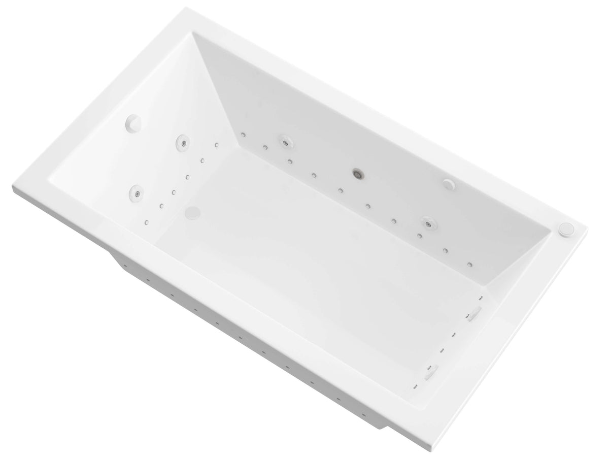 Atlantis Whirlpools Venetian Deluxe Series 30 x 60in. Air and Whirlpool Jetted Bathtub in White up view