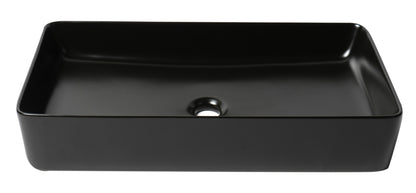 ALFI brand ABC902-BM Black Matte 24" Modern Rectangular Above Mount Ceramic Sink