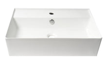 Load image into Gallery viewer, ALFI brand ABC901-W White 24&quot; Modern Rectangular Above Mount Ceramic Sink with Faucet Hole