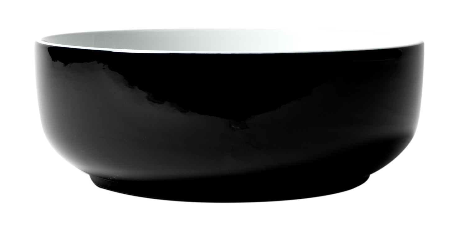 ALFI brand ABC908 Black & White 15" Round Above Mount Ceramic Sink