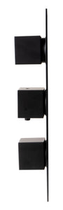 ALFI brand AB2801-BM Black Matte 3-Way Thermostatic Valve Shower Mixer Square Knobs