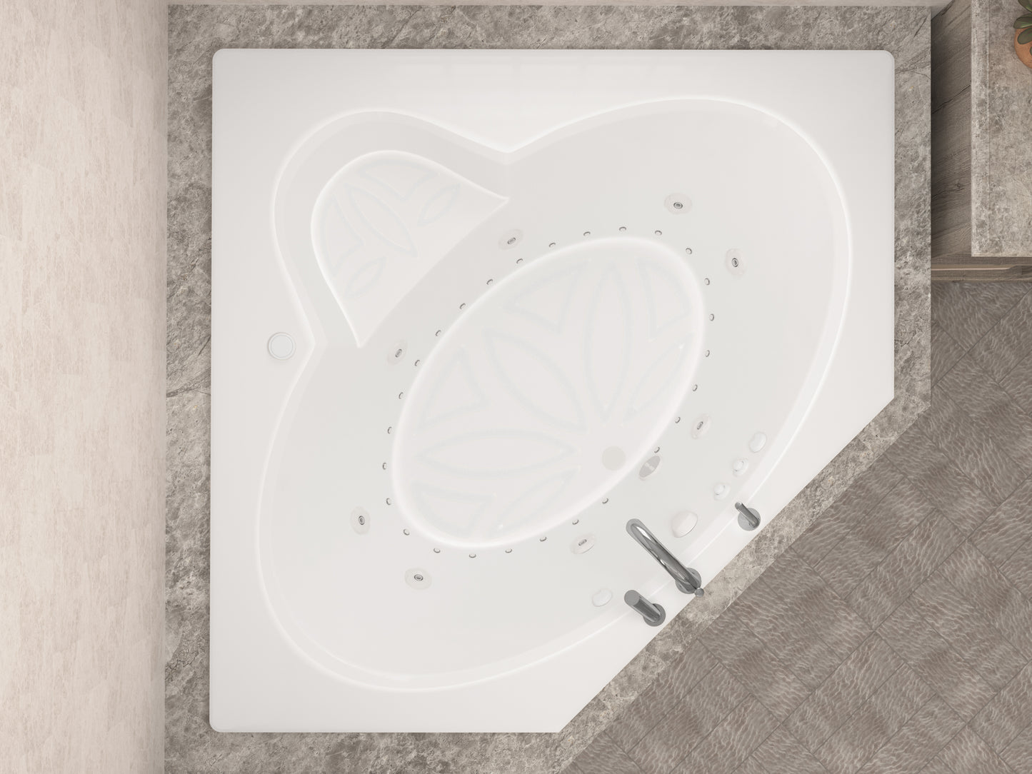 Atlantis Whirlpools Sublime 60 x 60 Corner Air & Whirlpool Jetted Bathtub