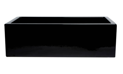 ALFI brand AB3318HS-BG Black Gloss 33" x 18" Reversible Fluted / Smooth Fireclay Farm Sink