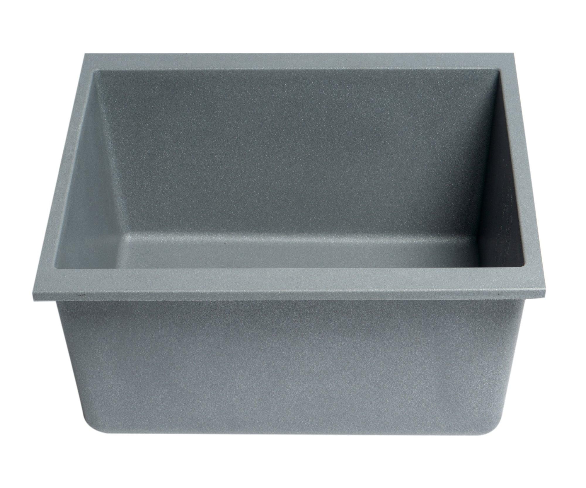 ALFI brand AB1720UM-T Titanium 17" Undermount Rectangular Granite Composite Kitchen Prep Sink