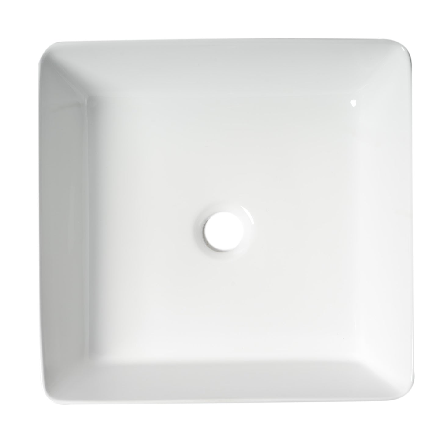 ALFI brand ABC903-W White 16" Modern Square Above Mount Ceramic Sink