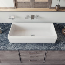 Load image into Gallery viewer, ALFI brand AB36TR  36&quot; White Above Mount Fireclay Bath Trough Sink
