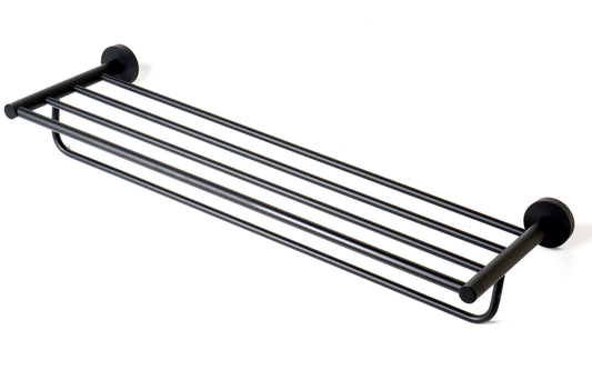 ALFI brand AB9538-BM Black Matte 26" Towel Bar & Shelf