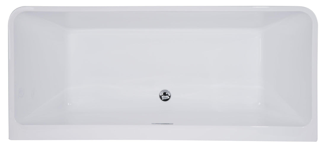 ALFI brand AB8859 67 inch White Rectangular Acrylic Free Standing Soaking Bathtub