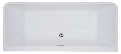 ALFI brand AB8859 67 inch White Rectangular Acrylic Free Standing Soaking Bathtub