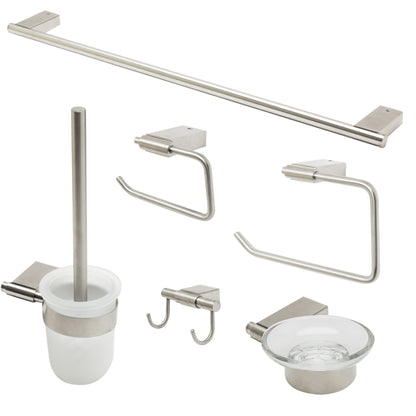 ALFI brand AB9515-BN Brushed Nickel 6 Piece Matching Bathroom Accessory Set