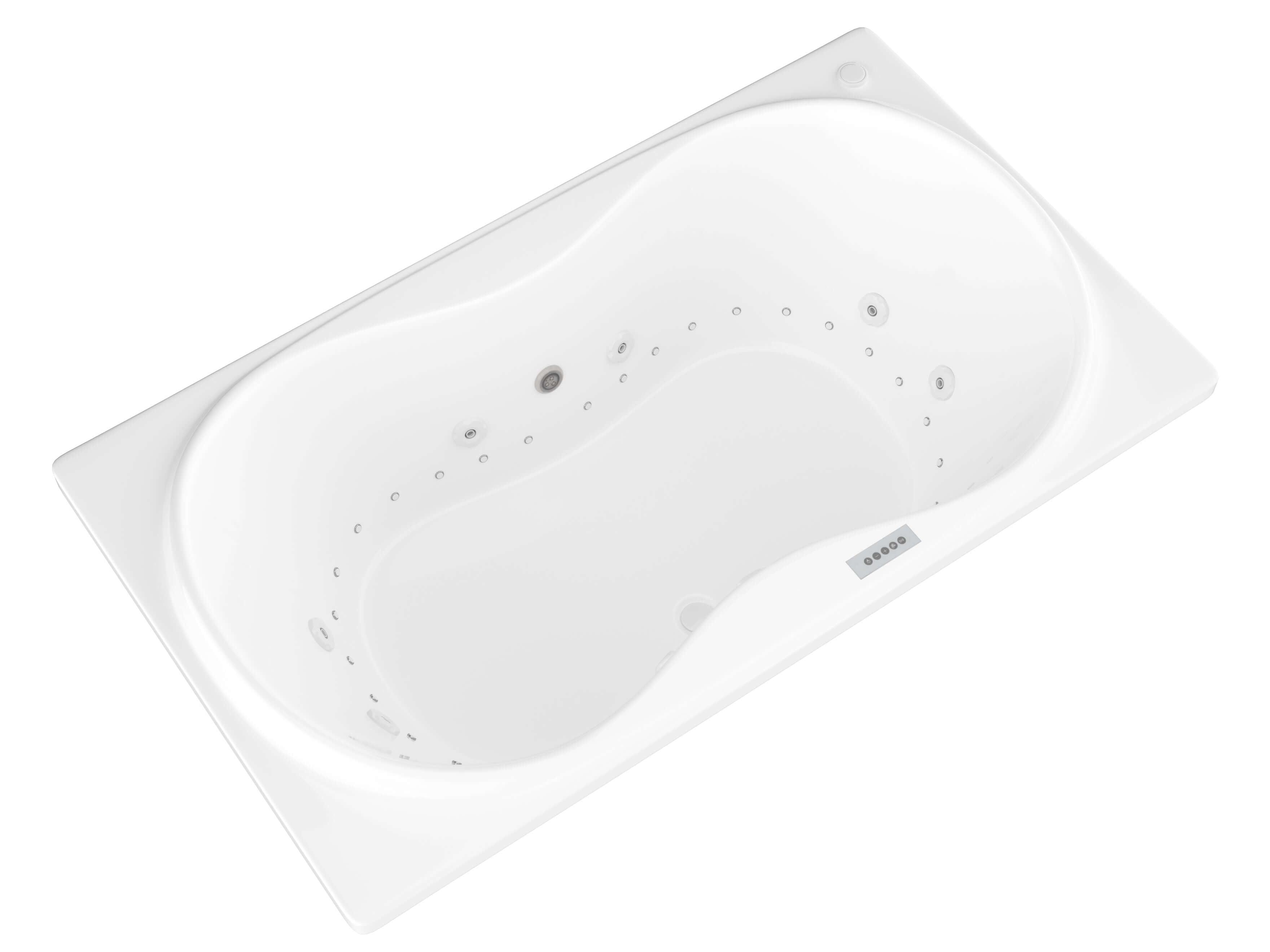 Atlantis Whirlpools Whisper Deluxe Series 41.5 x 71.75in. Air and Whirlpool Jetted Bathtub in White