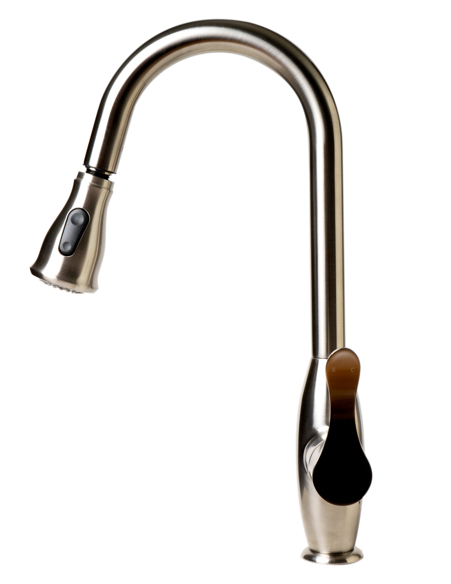 ALFI brand ABKF3783-BN Brushed Nickel Traditional Gooseneck Pull Down Kitchen Faucet