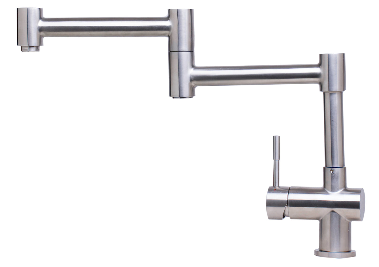 ALFI brand AB2038-BSS Solid Brushed Stainless Steel Retractable Single Hole Kitchen Faucet