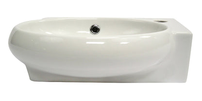 ALFI brand AB107 Small White Wall Mounted Ceramic Bathroom Sink Basin