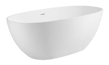 Load image into Gallery viewer, ALFI brand AB9975 59&quot; White Oval Solid Surface Resin Soaking Bathtub