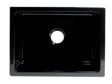Load image into Gallery viewer, ALFI brand AB2418HS-BG 24&quot; Black Gloss Reversible Smooth / Fluted Single Bowl Fireclay Farm Sink