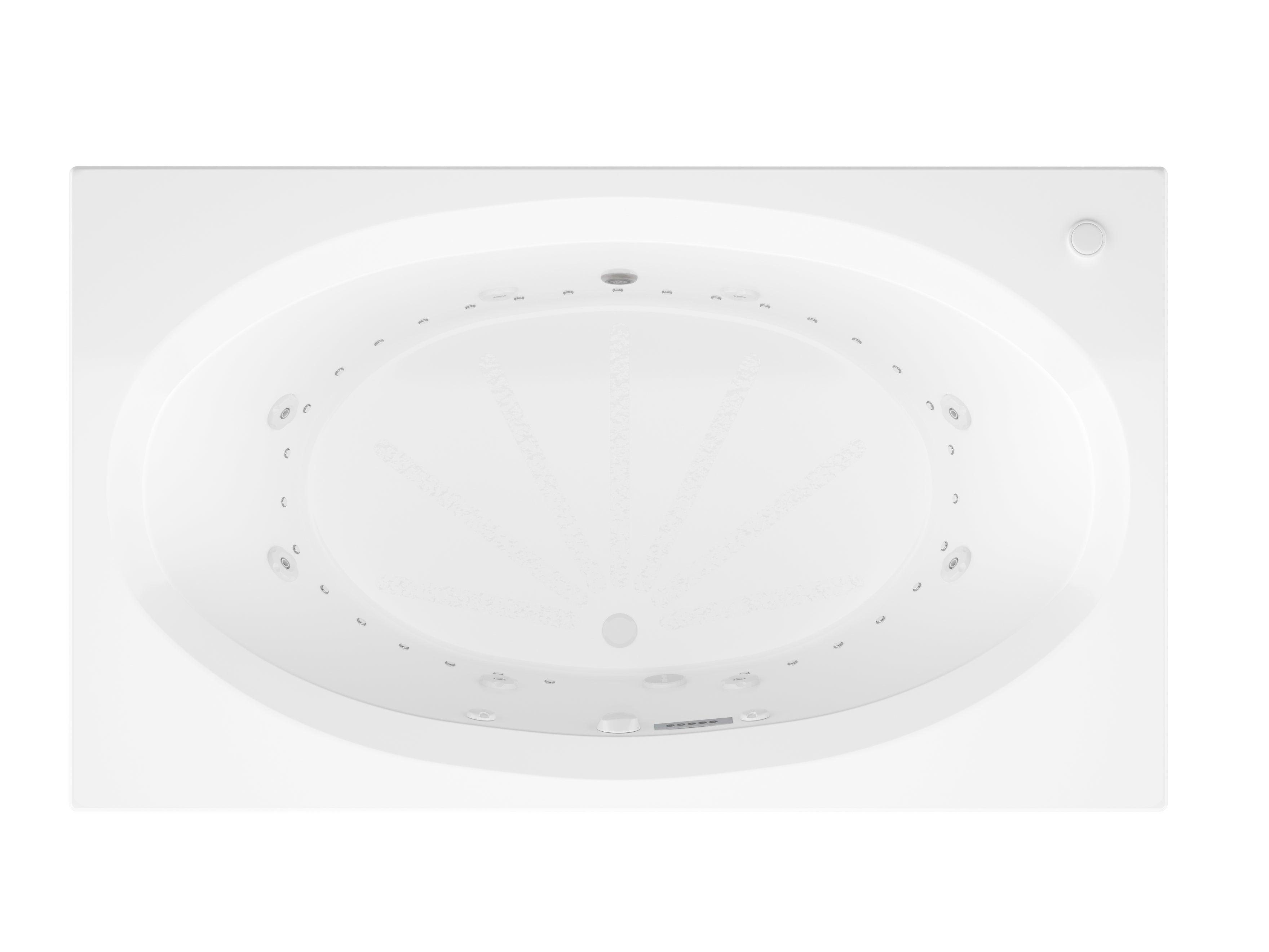Atlantis Whirlpools Vogue Deluxe Series 41.625 x 70.75in. Air and Whirlpool Jetted Bathtub in White