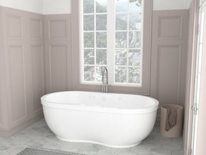 Atlantis Whirlpools Embrace 34 x 71 Oval Freestanding Whirlpool Jetted Bathtub 3471AW