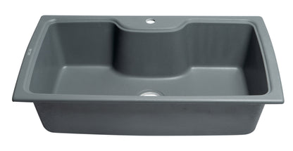 ALFI brand AB3520DI-T Titanium 35" Drop-In Single Bowl Granite Composite Kitchen Sink