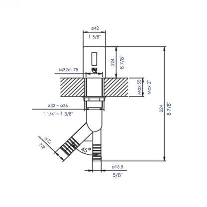 ALFI brand AB2609-BN Brushed Nickel Air Gap Cover and Tube for Dishwasher