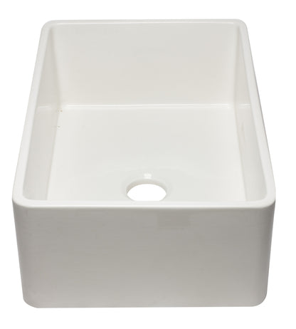 ALFI brand AB3020SB-W 30 inch White Reversible Single Fireclay Farmhouse Kitchen Sink