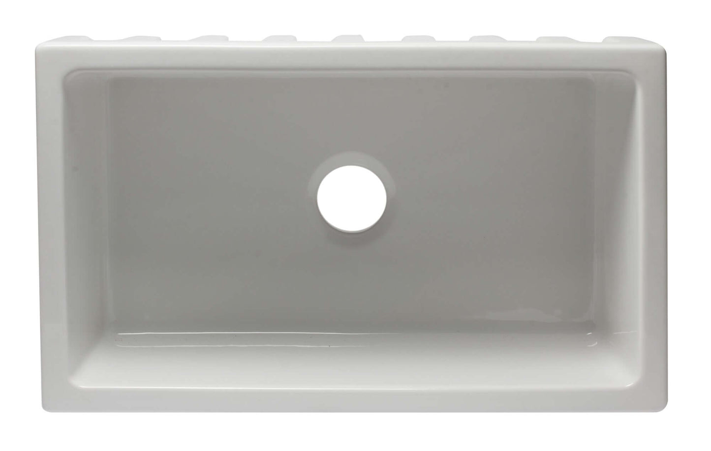 ALFI brand AB3018HS-W 30 inch White Reversible Smooth / Fluted Single Bowl Fireclay Farm Sink