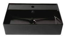 Load image into Gallery viewer, ALFI brand ABC901-BM Black Matte 24&quot; Modern Rectangular Above Mount Ceramic Sink with Faucet Hole