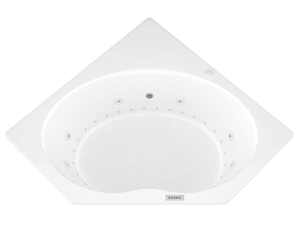 Atlantis Whirlpools Eclipse Deluxe Series 63.625 x 85in. Air and Whirlpool Jetted corner Bathtub in White