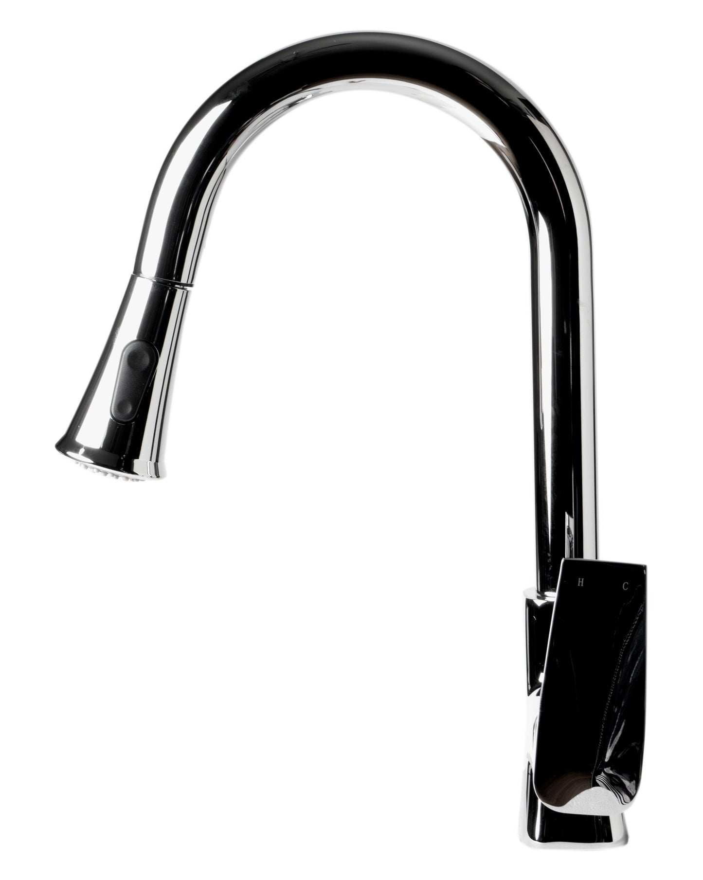 ALFI brand ABKF3889-PC Polished Chrome Square Gooseneck Pull Down Kitchen Faucet