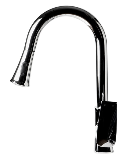 ALFI brand ABKF3889-PC Polished Chrome Square Gooseneck Pull Down Kitchen Faucet