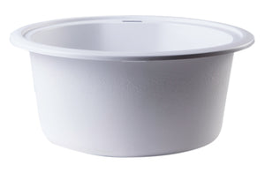 ALFI brand AB1717UM-W White 17" Undermount Round Granite Composite Kitchen Prep Sink