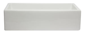 ALFI brand AB3618HS-W 36 inch White Reversible Smooth / Fluted Single Bowl Fireclay Farm Sink
