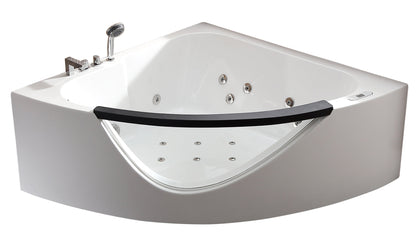 EAGO AM199ETL 5ft Clear Rounded Corner Acrylic Whirlpool Bathtub for Two