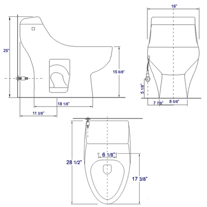 EAGO TB108 One Piece High Efficiency Low Flush Eco-friendly Ceramic Toilet